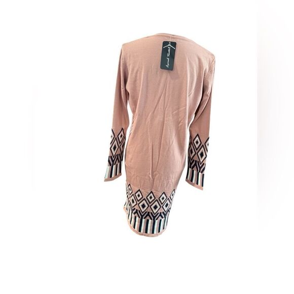 NWT Insirah pink, white, navy and blue design sweater dress size medium - Picture 4 of 10